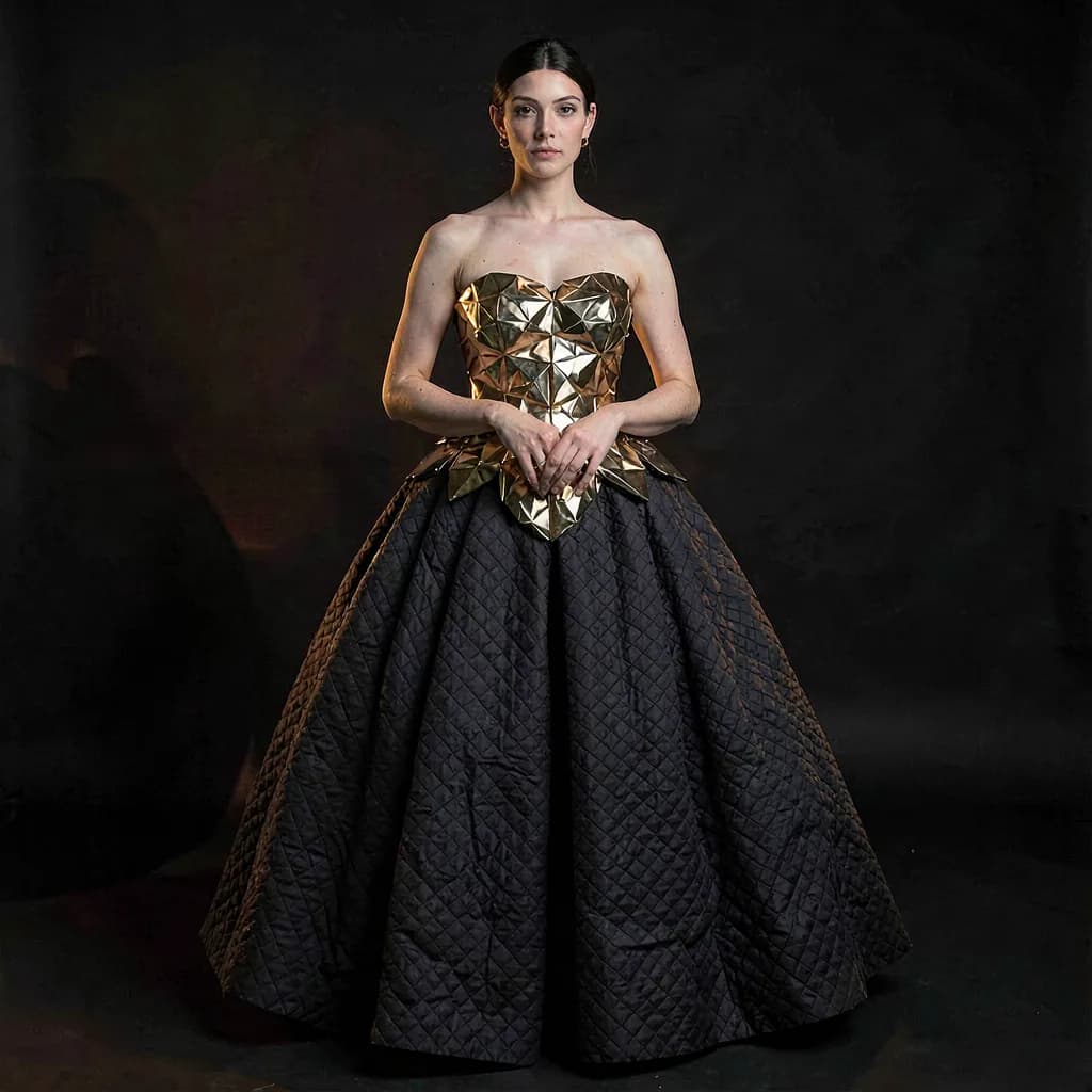 Sample photo generated with the Shattered Gold Couture template